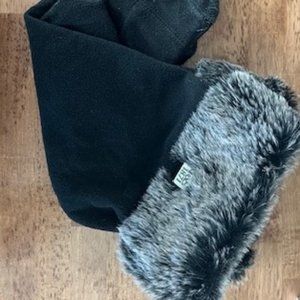 Black Fleece Welly Liners with Fur Trim